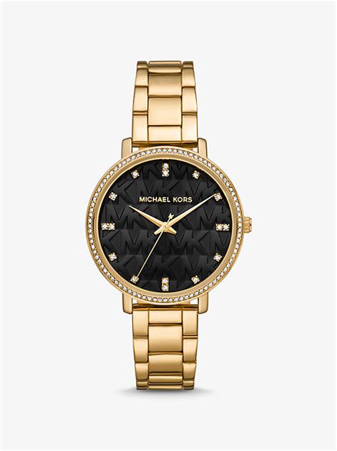 michael kors armbanduhr dylan im goldton mit silikonarmband|dylan gold tone watch.